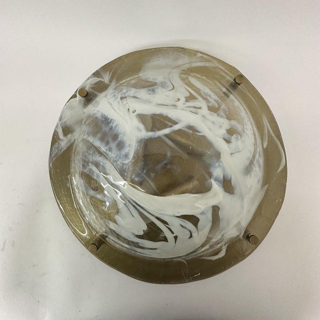 Metal Flush Mount Ice Glass, Germany, 1970s For Sale - Image 7 of 7