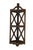 Vintage carved mahogany reticulated corner shelf featuring three tiers and fretwork accents. Dimensions: 9" x 6" x 27.25"...