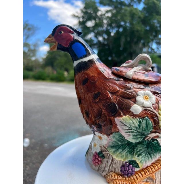 Fitz and Floyd Fitz and Floyd Holiday Pheasant Tea Pot. For Sale - Image 4 of 7