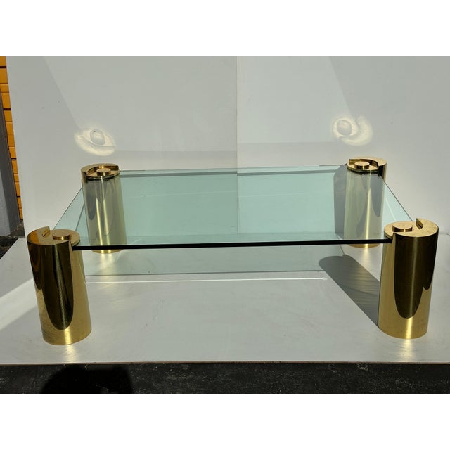 Metal Signed Karl Springer Tubular Brass Coffee Table For Sale - Image 7 of 12