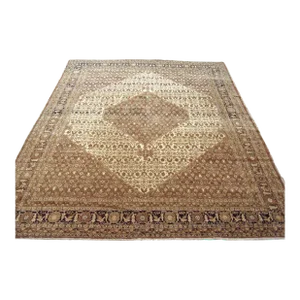 Antique Persian Tabriz Oriental Carpet in Room Size with Central Medallion