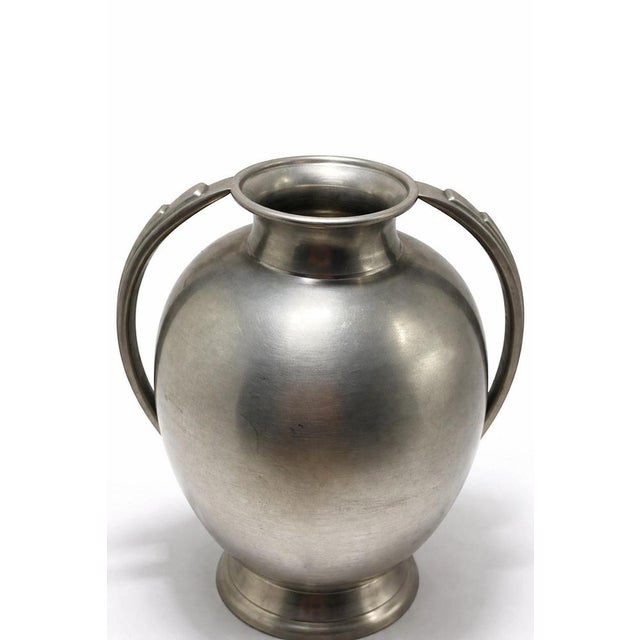 1930s Swedish Art Deco Pewter Vase attributed to GAB Guldsmedsaktiebolaget, 1936 For Sale - Image 5 of 9
