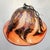 1970s Large Mid-Century Modern Italian Style Amber Tortoiseshell Mouth-Blown Art Glass Pendant Light Chandelier For Sale - Image 4 of 4