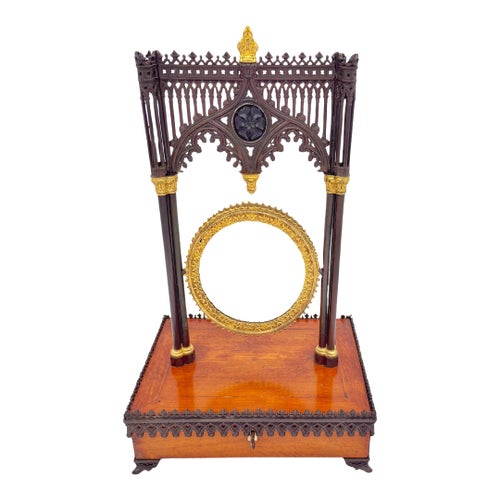 French Charles X Gothic Vanity Mirror and Jewelry Casket, circa 1835