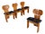 Africa Chairs in Walnut and Leather by Afra and Tobia Scarpa for Maxalto, Italy 1975, Set of 4 For Sale