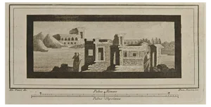 Giovanni Guerra, Roman Temple Fresco, Etching, 18th Century