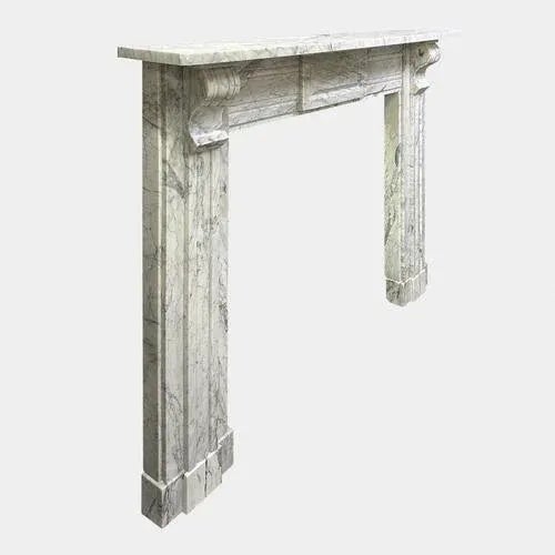 Hollywood Regency Antique Irish Regency Period Marble Fireplace Mantel, 1820 For Sale - Image 3 of 6