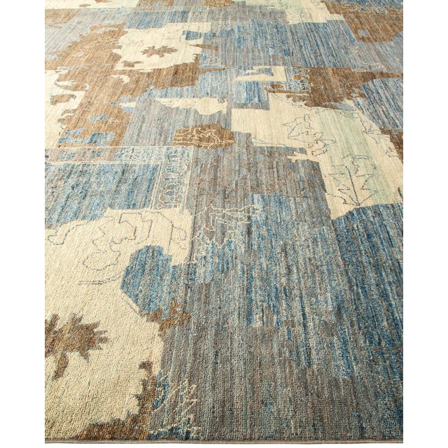 Solo Rugs Eclectic Collection Hand-Knotted Area Rug - Light Blue Collection 10' 4" X 13' 9" For Sale - Image 4 of 10