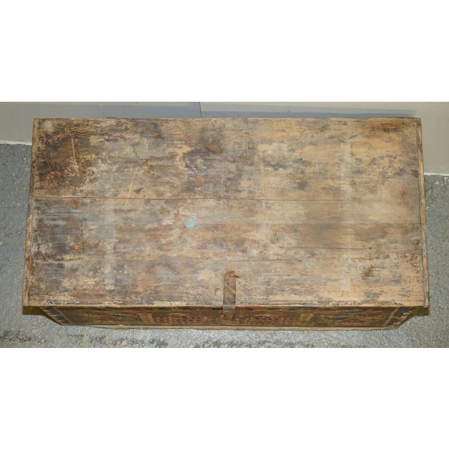 Romanian Blanket Chest with Church Painting, 1880s For Sale - Image 6 of 18