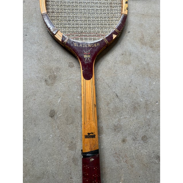 Vintage Collection of Wooden Tad Davis Tennis Rackets With Covers For Sale - Image 4 of 11
