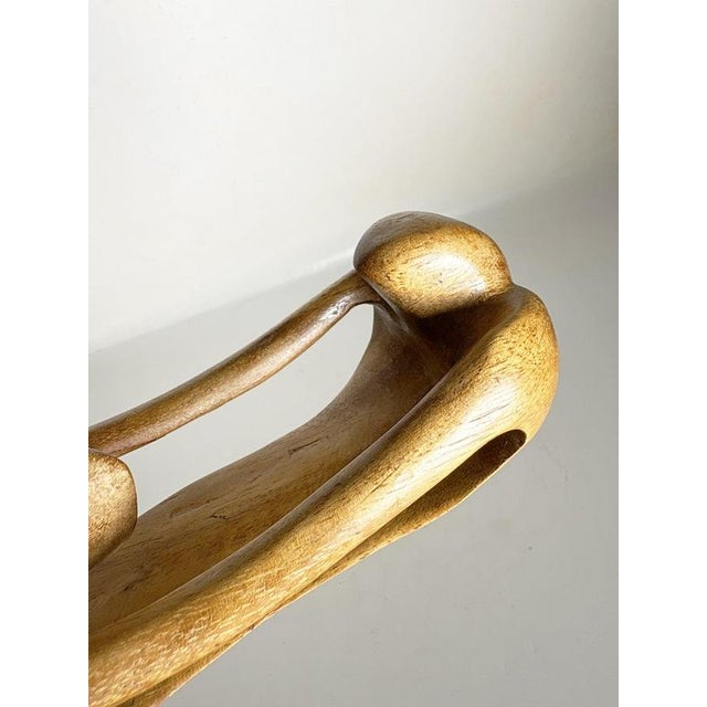 Brown Wooden Sculpture of a Woman and Child, France, 1970 For Sale - Image 9 of 16