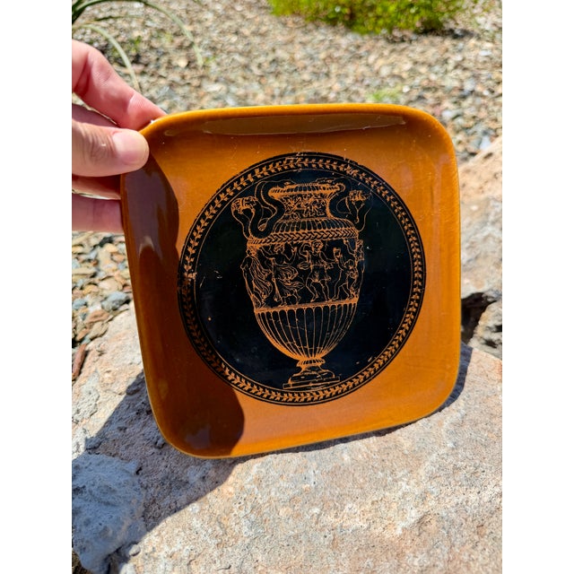 Early Piero Fornasetti Milano Italy Porcelain "Vasi" Square Plate Vintage Mid Century Italian Pottery Catchall Tray For Sale - Image 10 of 10