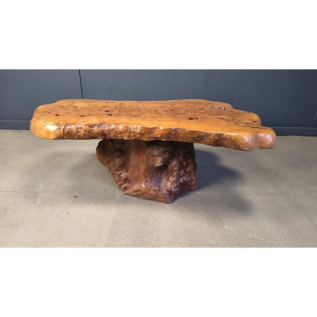 Freeform Coffee Table in Elm, 1970s For Sale - Image 12 of 15