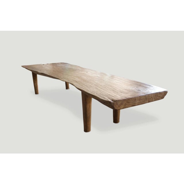 Andrianna Shamaris Live Edge Teak Wood Coffee Table or Bench For Sale - Image 18 of 18