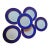 Stylish Cobalt Blue and Gold Banded Salad or Dessert Plates by Mikasa - Set of 6 For Sale