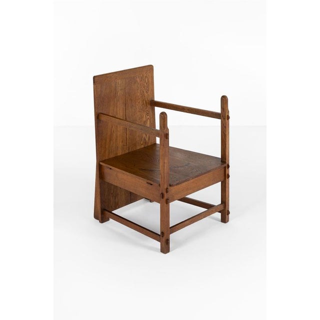 Amsterdam School Traditionalist Chair in Oak For Sale - Image 3 of 15