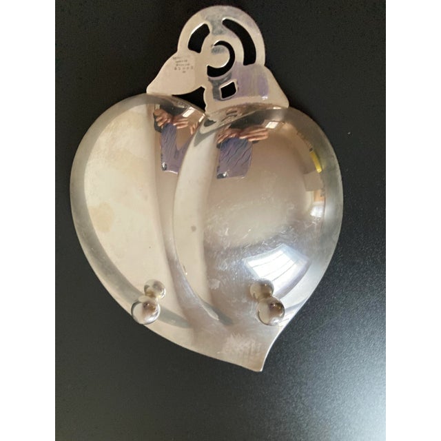 Silver Tiffany & Co Midcentury Heart Shaped Modern Sterling Silver Jewelry Dish For Sale - Image 8 of 12