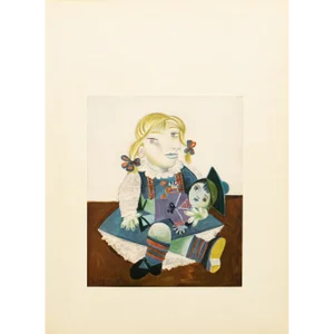 1957 After Pablo Picasso "Maya With Sailor Doll", Period Full-Color Print