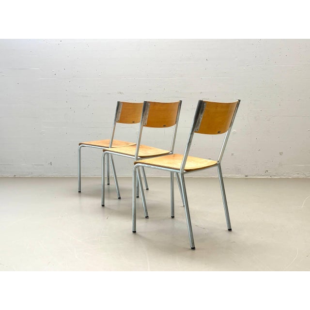 Wood Swiss Bigla Stacking Chair in Beech For Sale - Image 7 of 17