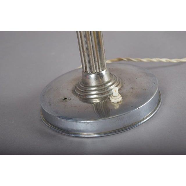 Vintage Art Deco Machine Age Table Lamp with Frosted Glass Globe, 1920s For Sale - Image 11 of 16