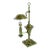 Early 19th Century French Gothic Revival Brass Argand 1-Arm Table Lamp For Sale