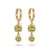 Peridot Graduated Double Drop 18k Gold Plated Huggies, August Birthstone Earrings - A Pair For Sale - Image 6 of 6