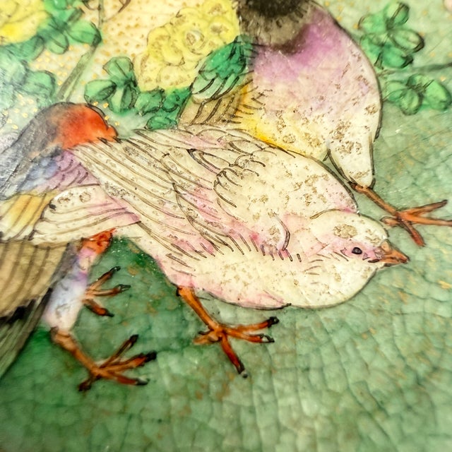 Satsuma 19th Century Satsuma Porcelain Pigeon Obi Button For Sale - Image 4 of 11