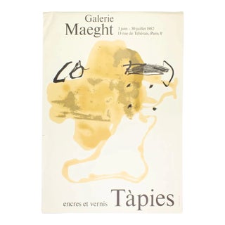 Antoni Tàpies "Inks and Varnishes" at Galerie Maeght, Paris, 1982 Lithograph Art Exhibit Poster For Sale