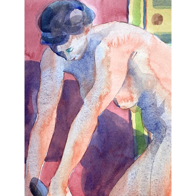 Original watercolor painting by Seattle artist and architect, Jon Hall. This painting is double-sided with a painting of a...