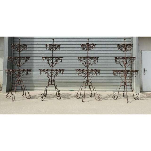 Tall Medieval Iron Candelabra For Sale - Image 5 of 10