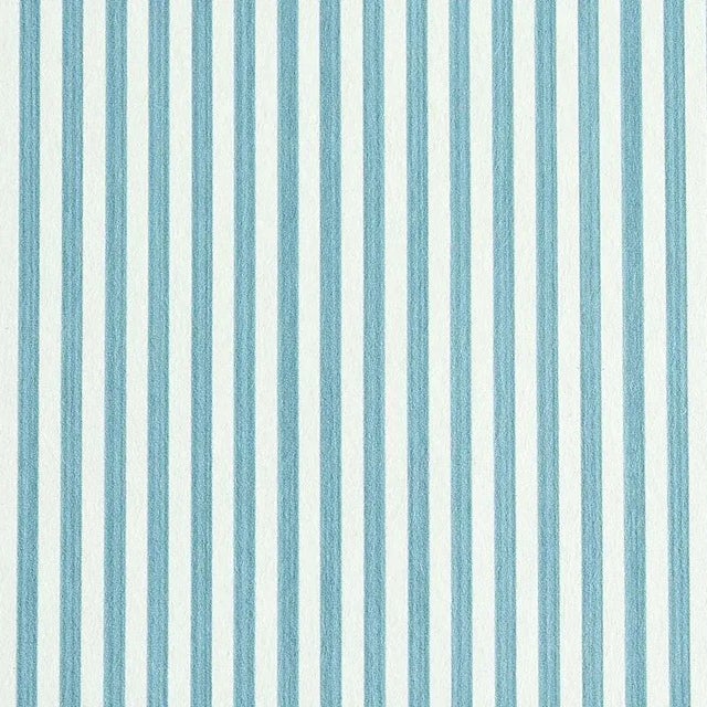 Schumacher Edwin Stripe Narrow Wallpaper in Slate For Sale