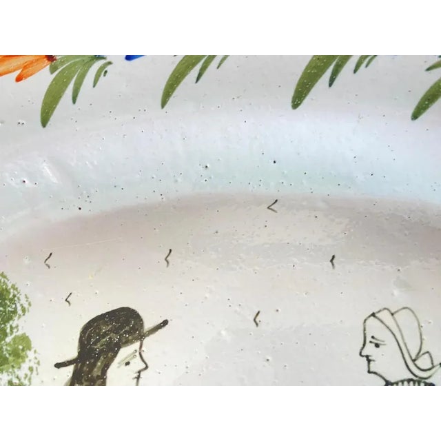 Ceramic 19th Century Quimper Earthenware Dish, France For Sale - Image 7 of 12