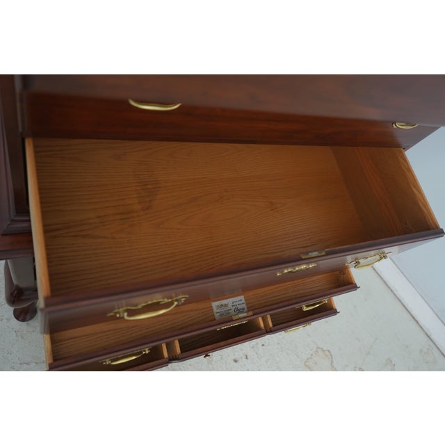 1980s 1980s Henkel Harris 3 Piece Cherry Queen Anne Highboy For Sale - Image 5 of 17