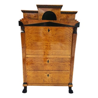 Biedermeier Secretary in Birch, 1815 For Sale