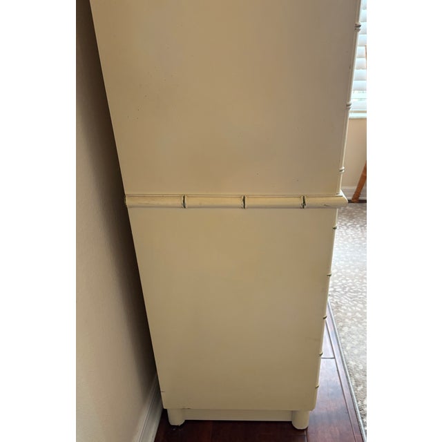 American Drexel 1970’s Bamboo Look China Cabinet For Sale - Image 3 of 17