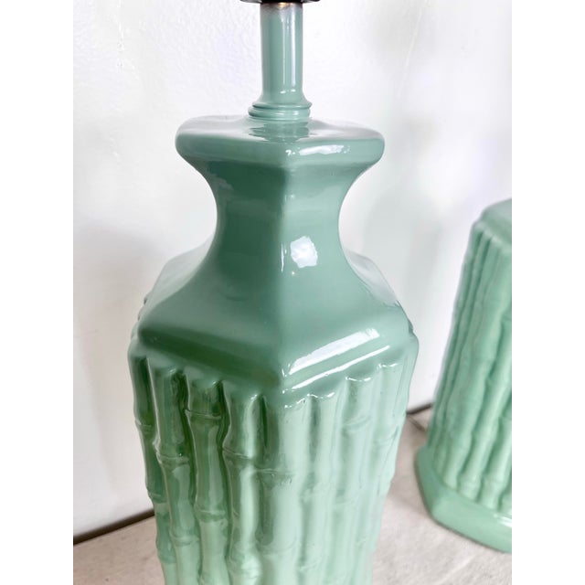 Newly Lacquered Vintage Faux Bamboo Lamps- A Pair For Sale In Tampa - Image 6 of 6