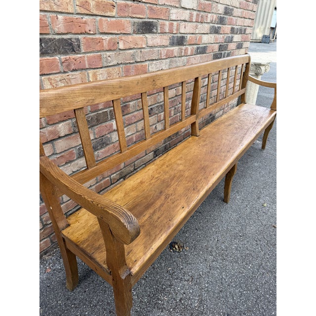 19th Century English Elmwood Hall Bench For Sale - Image 4 of 7