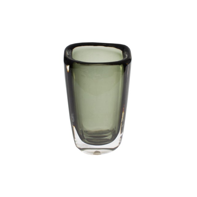 Mid-Century Modern Nils Landberg Orrefors Swedish Sommerso Glass Vase For Sale - Image 3 of 7