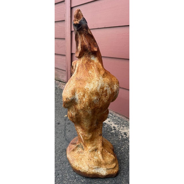 Late 19thc Original Old Surface Iron Rooster For Sale - Image 4 of 9
