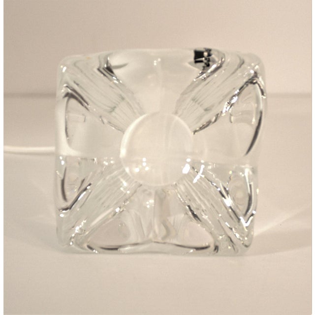 Glass Large Art Glass Table Lamps by Paul Kedelv for Flygsfors, 1950s, Set of 2 For Sale - Image 7 of 11