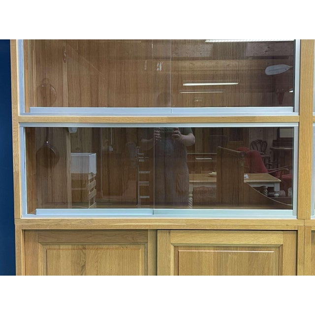 Large Oak Display Cabinet with Sliding Doors, 1990s For Sale - Image 4 of 9