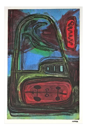 Modernist Abstract Lithograph, Circa 1950