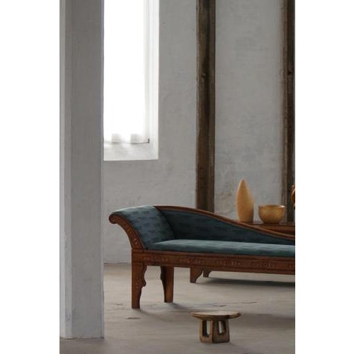 Art Nouveau Danish Chaise Lounge in Oak & Lisa Larson Mikey Upholstery, 1920s For Sale - Image 13 of 18