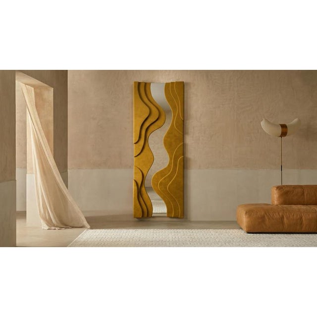 Clelia Rectangular Floor Mirror in Fiber Wood and Metallic Coating by Wedo For Sale - Image 11 of 18