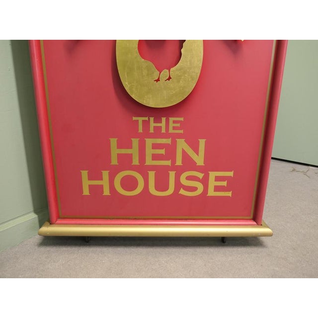 1960s Metal Framed Hanging Pub Sign of The Hen House, 1960 For Sale - Image 5 of 8