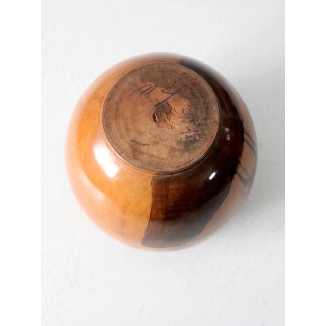 Wood Vintage Southwestern Wood Vase For Sale - Image 7 of 8
