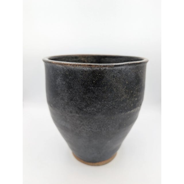 Vintage Signed Studio Art Pottery Vase Mid Century Modern Ikebana Stoneware For Sale In Los Angeles - Image 6 of 12