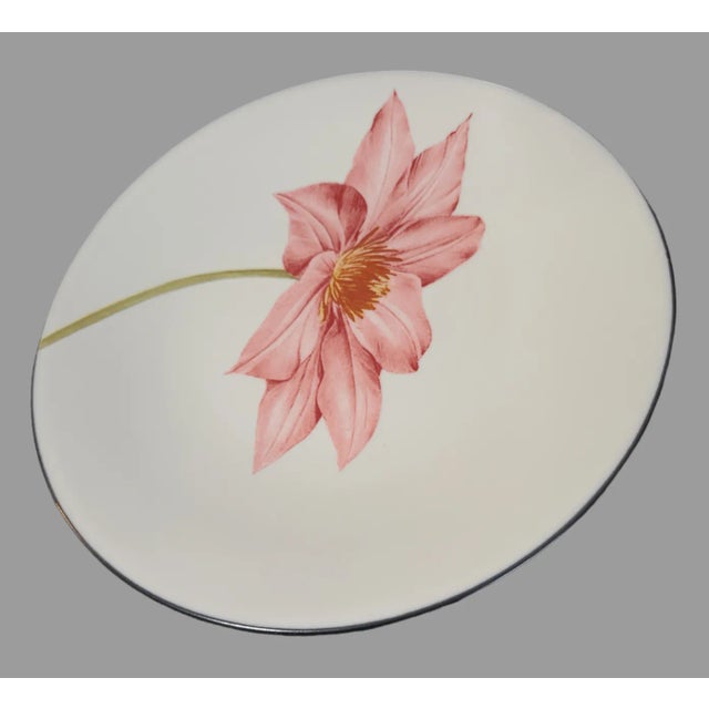 This set of Six Noritake Stone Ware Colorware Graphite Floral Appetizer Hors D Oeuvre Plates will make a lovely addition...