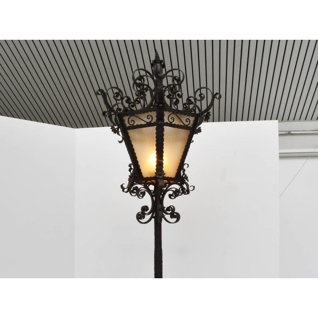 Large Wrought Iron Lamp Post from Mazzucotelli, 1910s For Sale - Image 4 of 13