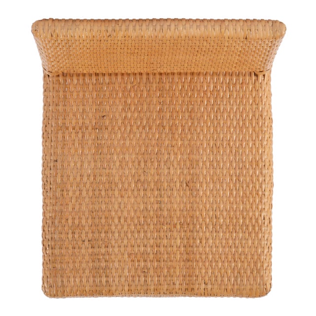 Serienna 24.5 in. Seat Height Rectangular Rattan Low Back Counter Stool, Natural Rattan For Sale - Image 9 of 10